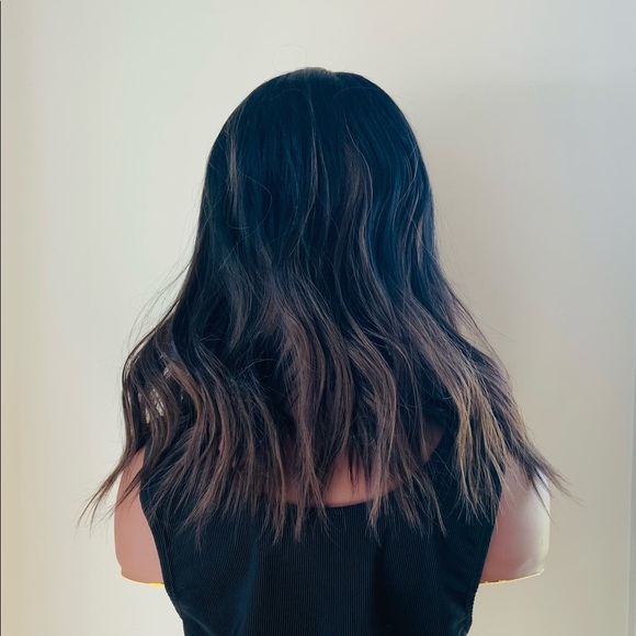 Shoulder Length Black/Auburn/Blonde Body Wave Lace Part Synthetic Wig - Unisex - Picture 7 of 7